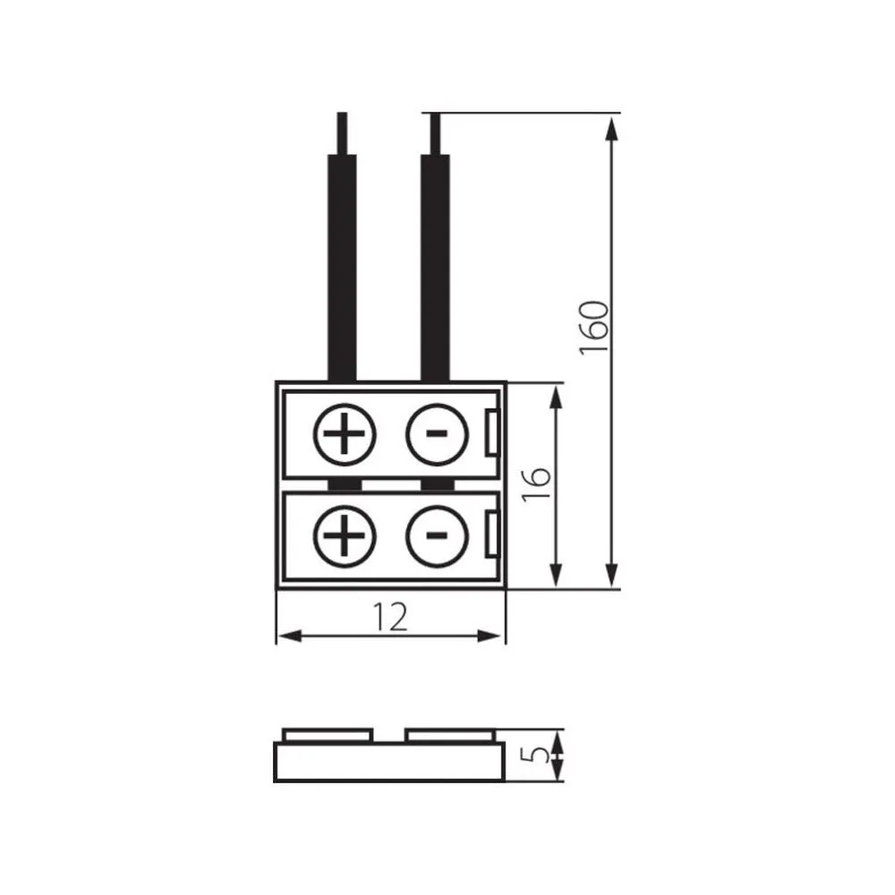 Connecteur pour ruban led 12mmx16mm monocouleur